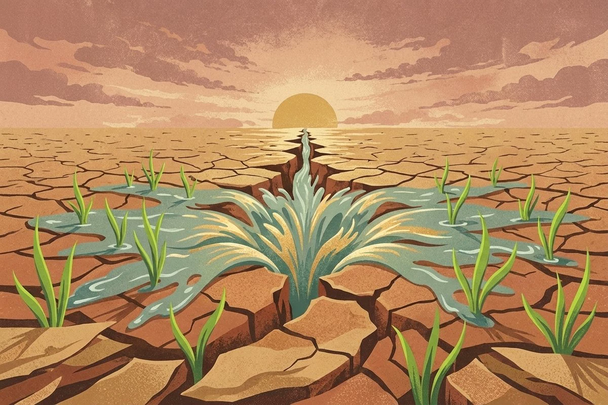 Symbolic scene from the story of Ayyub (Job)